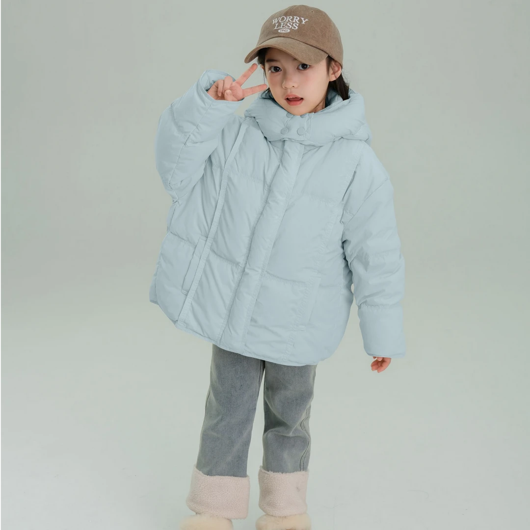 【腿哥专属】Y029冬季新款儿童羽绒服短款加厚连帽冬季白鸭绒外套