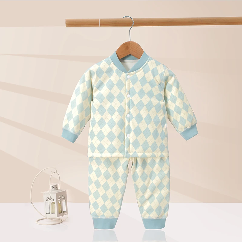 【泡泡皇后】婴儿保暖秋冬季纯棉新生薄棉保暖衣冬套装内衣宝宝衣服