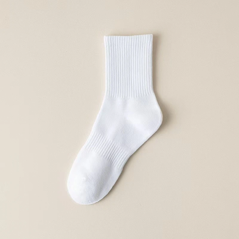 中筒袜子男女纯色棉袜 加厚运动袜防臭吸汗长筒袜