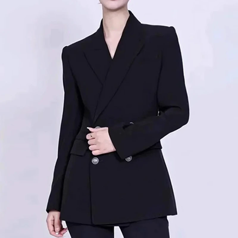 商场同款2025秋季新款西装外套气质职业百搭双排扣上衣女5400773