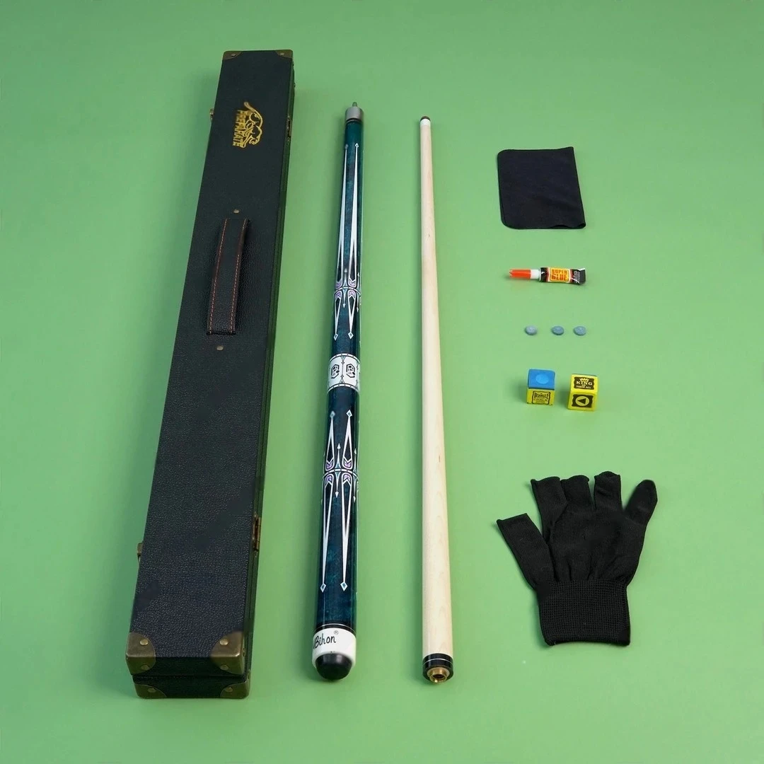 美洲豹青龙名爵同款菠茨防爆手工桌球杆中式黑八斯诺克大头台球杆