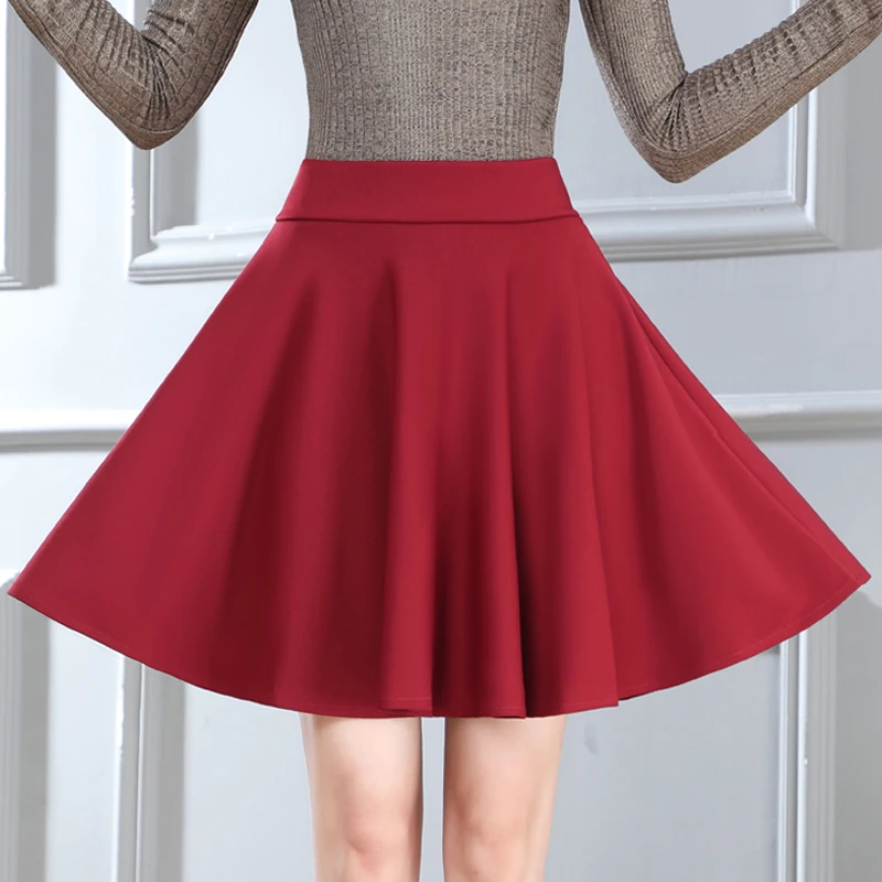 黑色短裙显瘦半身裙高腰a字裙大码蓬蓬裙百褶裙防走光裙子大摆裙