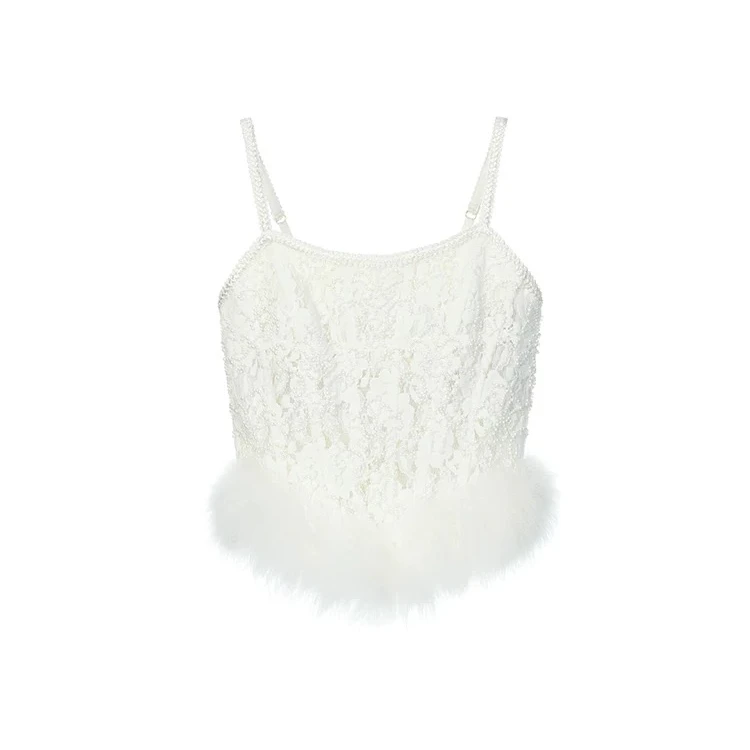 LeFame/拉飞姆2024冬洛可可胸衣式吊带衫法式蕾丝LF24D11SV282