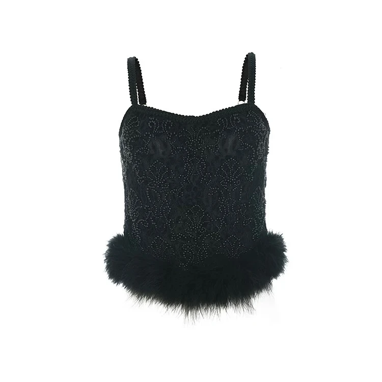 LeFame/拉飞姆2024冬洛可可胸衣式吊带衫轻奢设计师LF24D11SV281