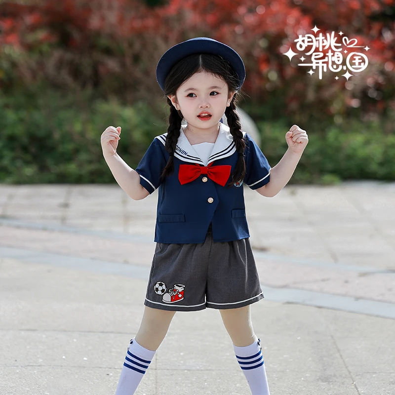 【双12清仓】包含微瑕柯南水手服套装男宝女宝短裤套装