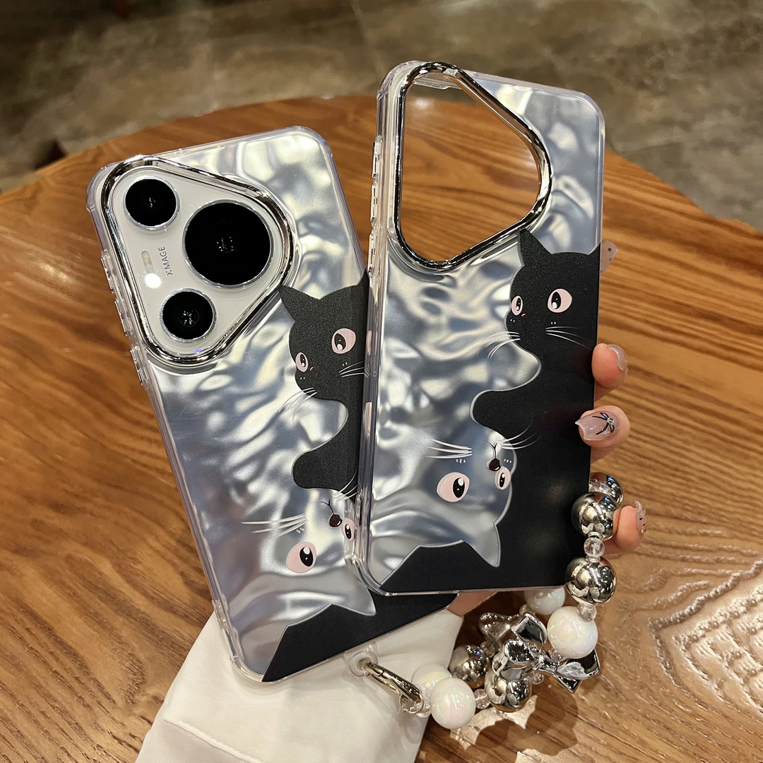 公主范水波纹猫咪适用华为pura70pro手机壳p70新款pro+防摔ultra