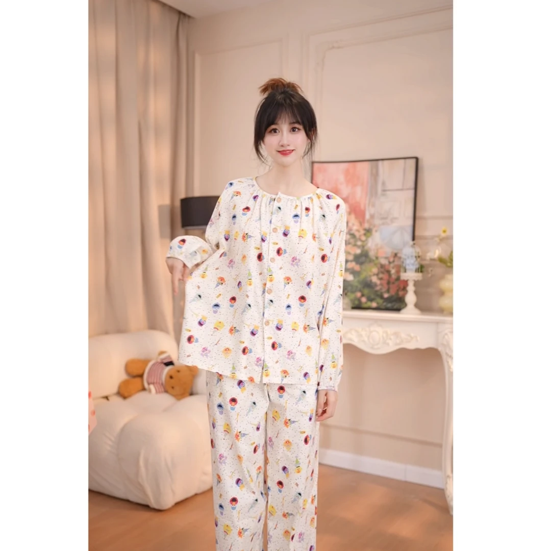 【小怪兽】睡衣女套装舒适大码透气时尚薄款休闲