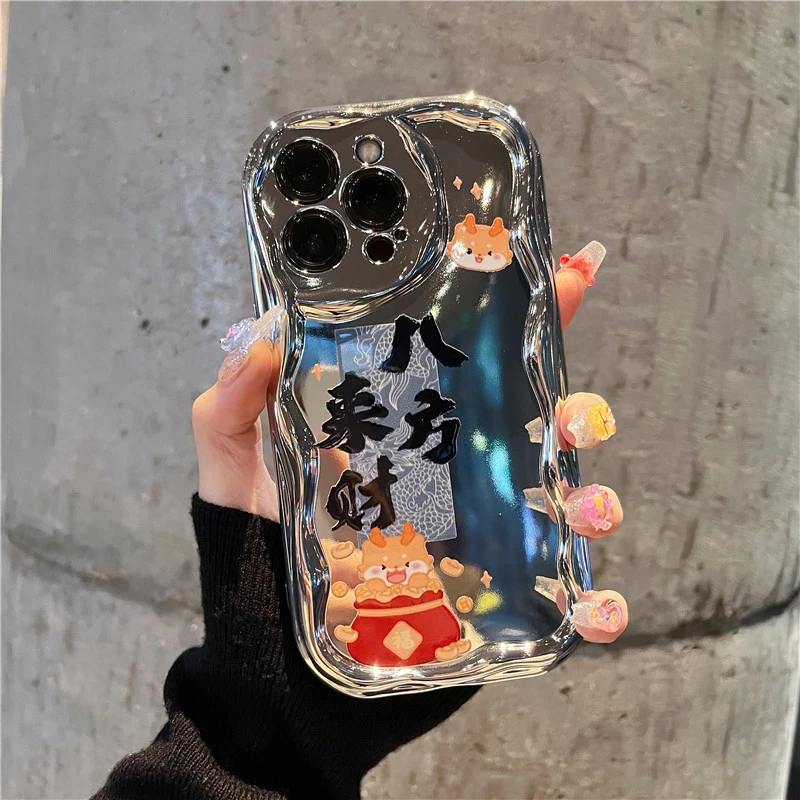 适用苹果15手机壳八方来财华为荣耀oppovivo小米iphone14/13女款