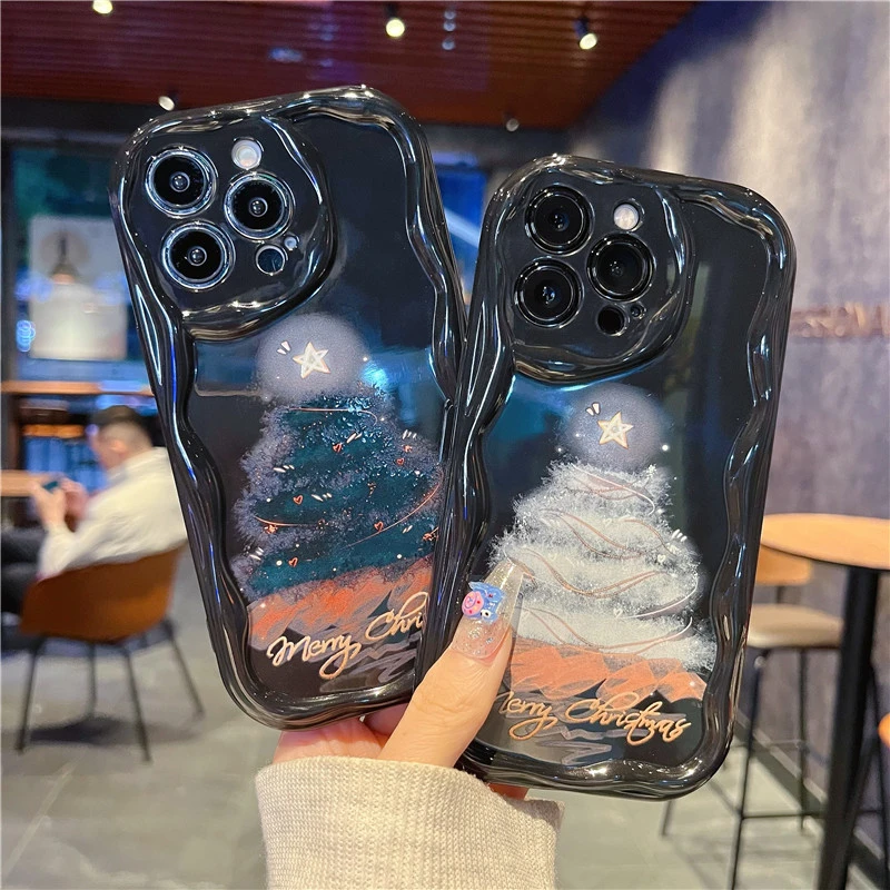 适用苹果15手机壳圣诞树华为荣耀oppovivo小米iphone14/13防摔套
