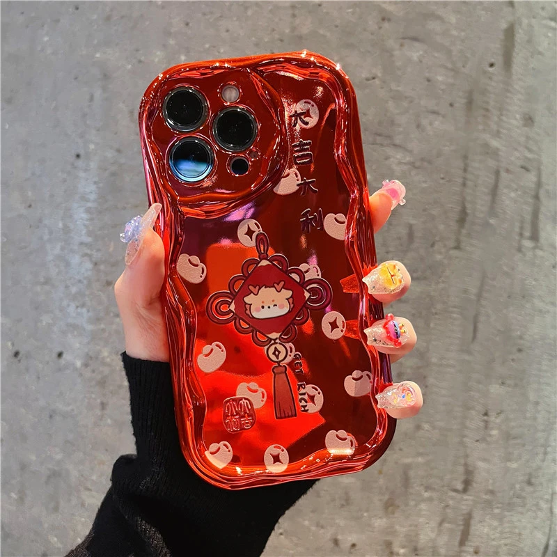 适用苹果15手机壳中国结福龙华为荣耀oppovivo小米iphone14/13女