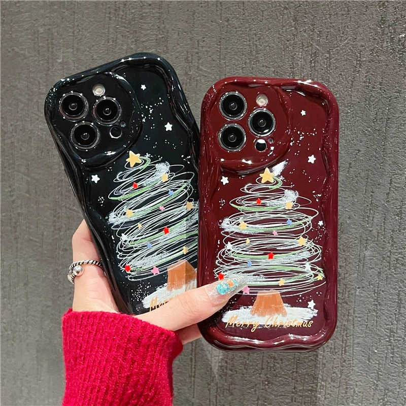 适用苹果15手机壳圣诞树华为荣耀oppovivo小米iphone14/13圣诞节