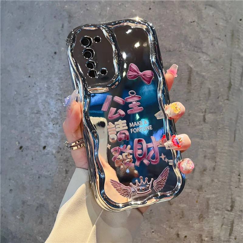 适用【opporeno3】手机壳公主请发财reno3软硅胶网红女款防摔套新年