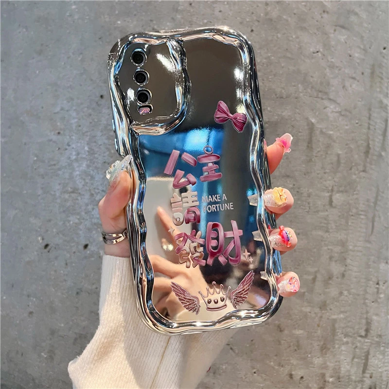 适用【vivoy30】手机壳vivoy30g公主请发财电镀软硅胶网红女防摔套