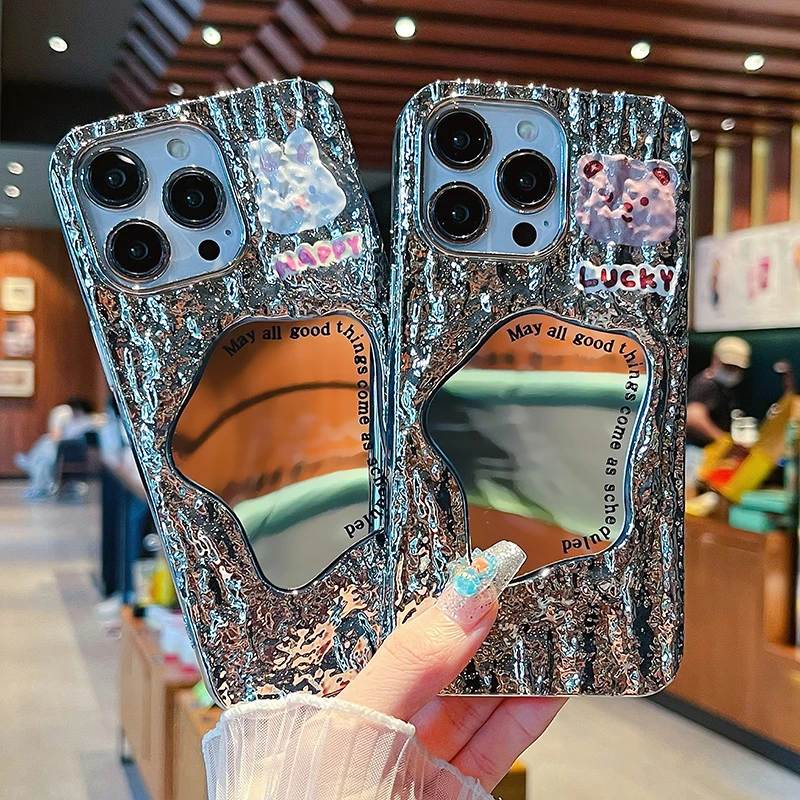 适用苹果14手机壳立体岩石iphone13华为荣耀oppovivo女款卡通防摔
