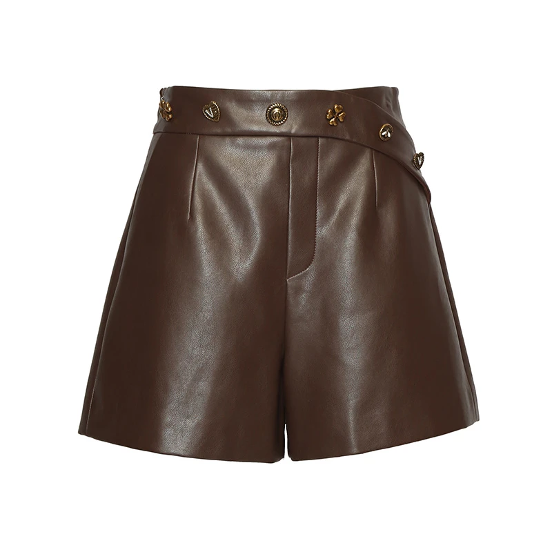 【小余专属】商场同款冬季新品百搭高腰皮短裤N2510A24401