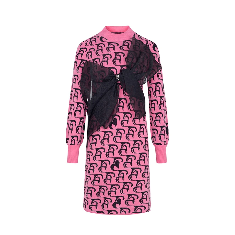 【小云总专属】商场同款新品大蝴蝶设计针织连衣裙N1910A34653