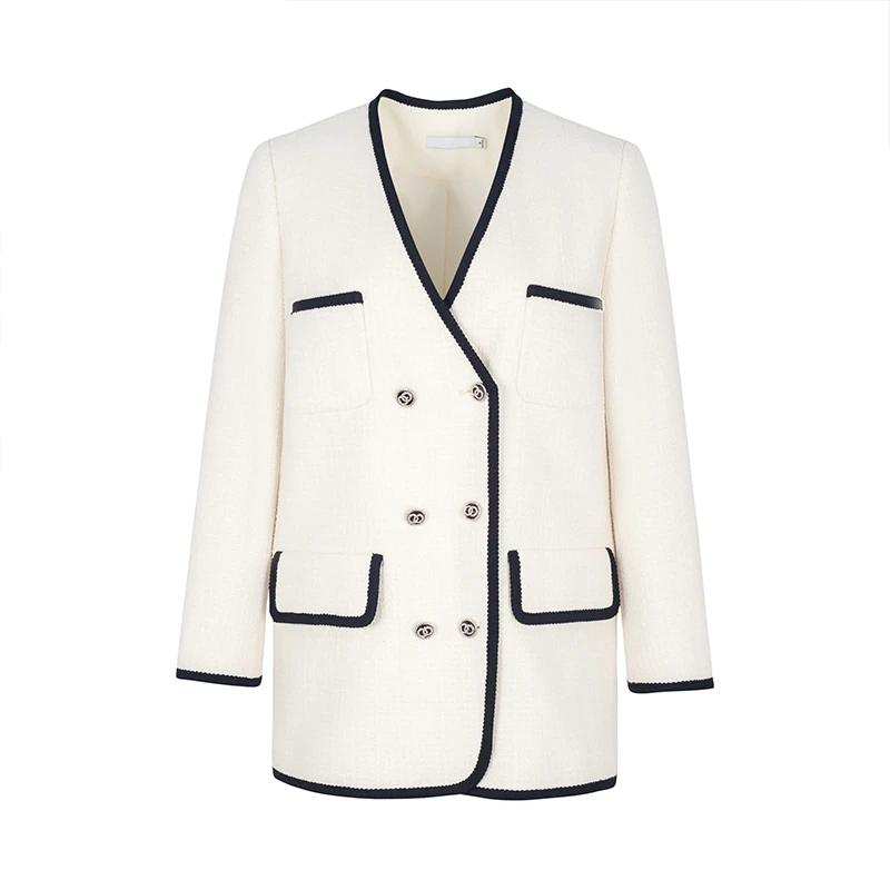 【小余专属】商场同款新品加厚绵羊毛混纺小香风外套N079B33016