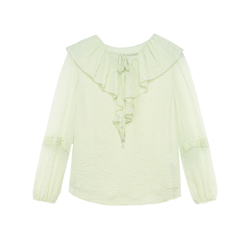 【品牌】商场同款时尚荷叶边上衣N022A31333