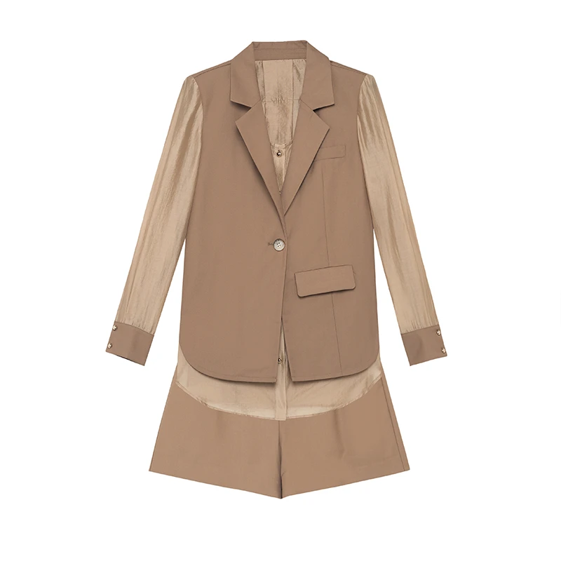 【品牌】商场同款新品假两件上衣+短裤两件套N203A31045