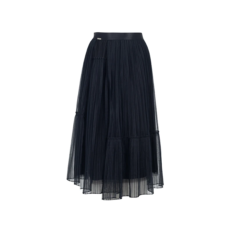 【品牌】商场同款冬季新品不规则压褶半身裙N1610A34658