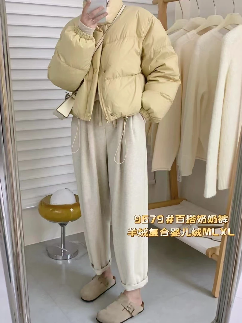 【亚亚精选&高端定制】9679香蕉奶奶裤加绒加厚松紧腰显瘦百搭