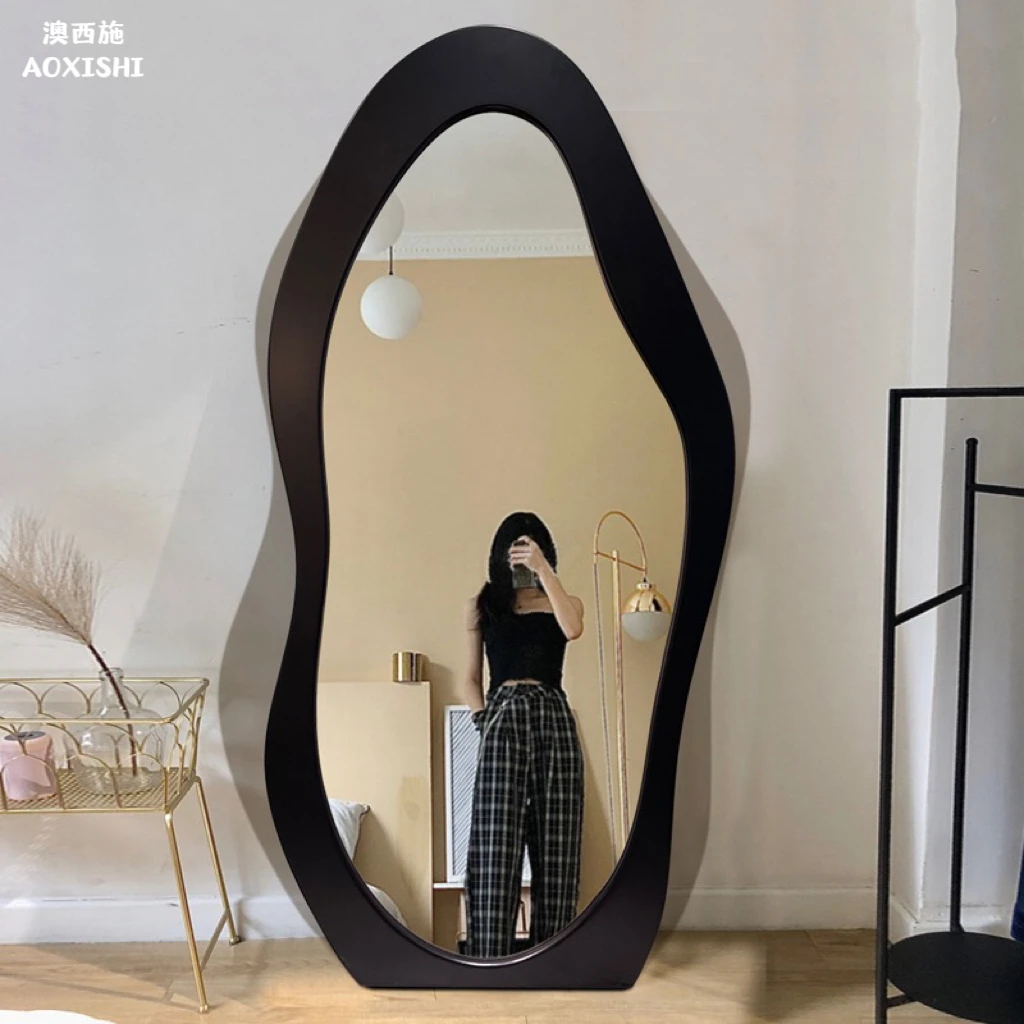 澳西施网红异形全身镜卧室落地镜家用壁挂ins简约轻奢挂墙穿衣镜