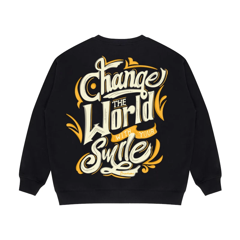 GNNT冬季加绒卫衣（改变世界）原创设计长袖潮牌字母美式宽松上衣