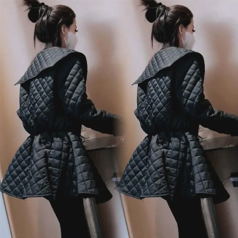 网红爆款酷飒风时尚女士棉服2024年秋冬新款精致娃娃领显瘦小棉袄
