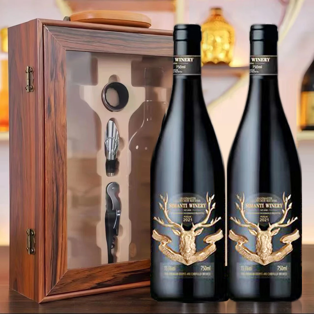 大师金鹿干红葡萄酒750ML*2支开窗礼盒（LW）