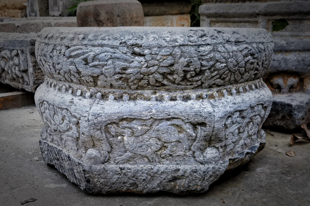 陕西关中黑青石柱础