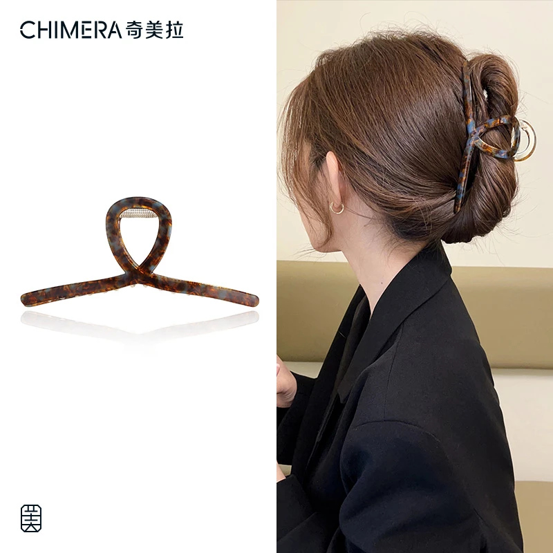 奇美拉 百搭日韩网红法式大号抓夹女后脑勺盘发鲨鱼夹发夹发饰