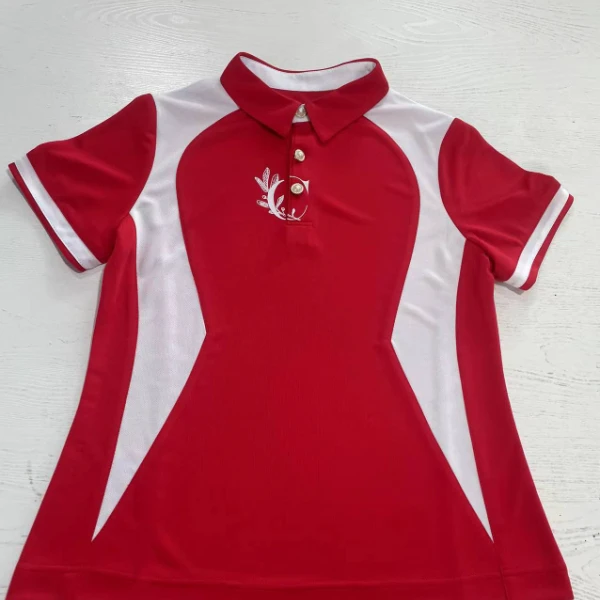 佳操服 夏季透气时尚休闲修身户外佳操红色速干半袖