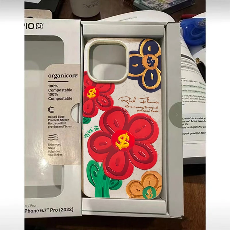 立体感花朵iPhone15_14Promax手机壳高级13_12软硅胶11新防摔xsxr