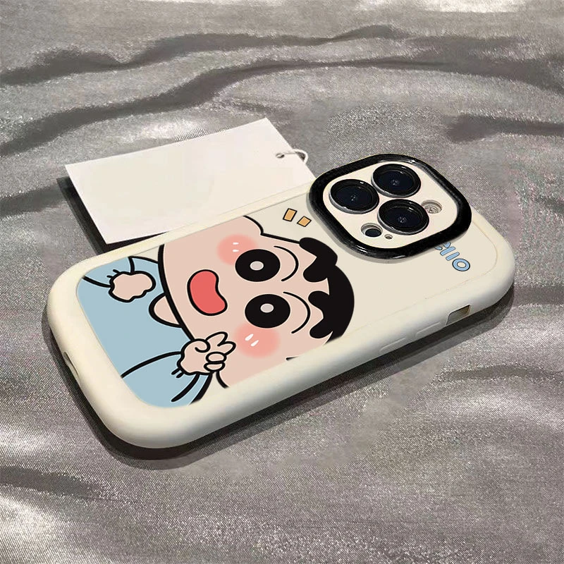 比耶小新可爱苹果16promax手机壳14卡通iphone15全包13硅胶1211XS