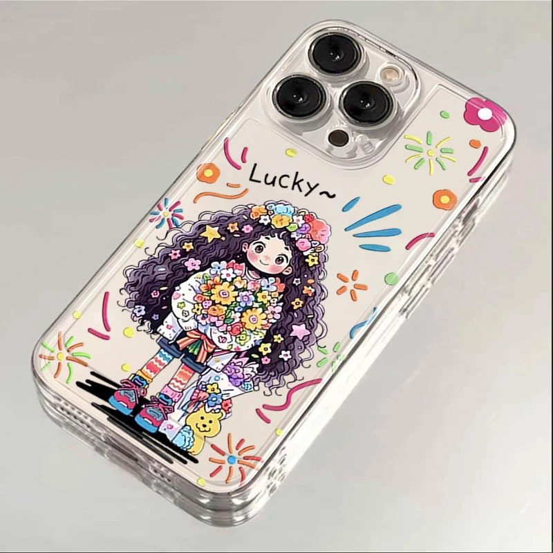 多巴胺女孩适用iPhone15苹果手机壳14promax软13/12/8透明壳/11xr