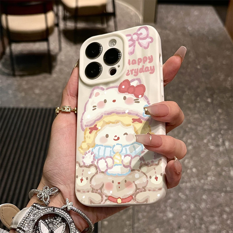 冬日小女孩苹果15PRO手机壳iPhone14promax趣味13/11卡通12女xr78