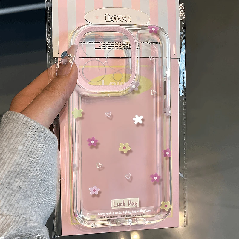 满屏爱心小花适用苹果13 15手机壳iPhone14promax防摔12 11卡通xr