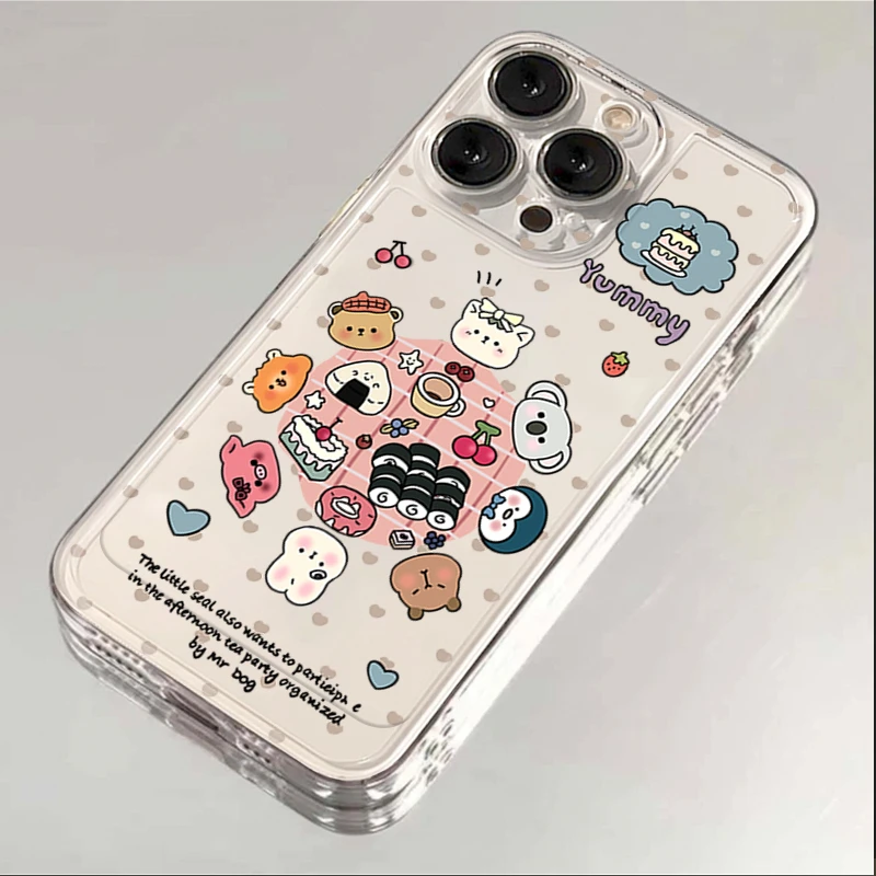 满屏爱心动物适用苹果15手机壳iPhone11软12透明14promax全包13/8