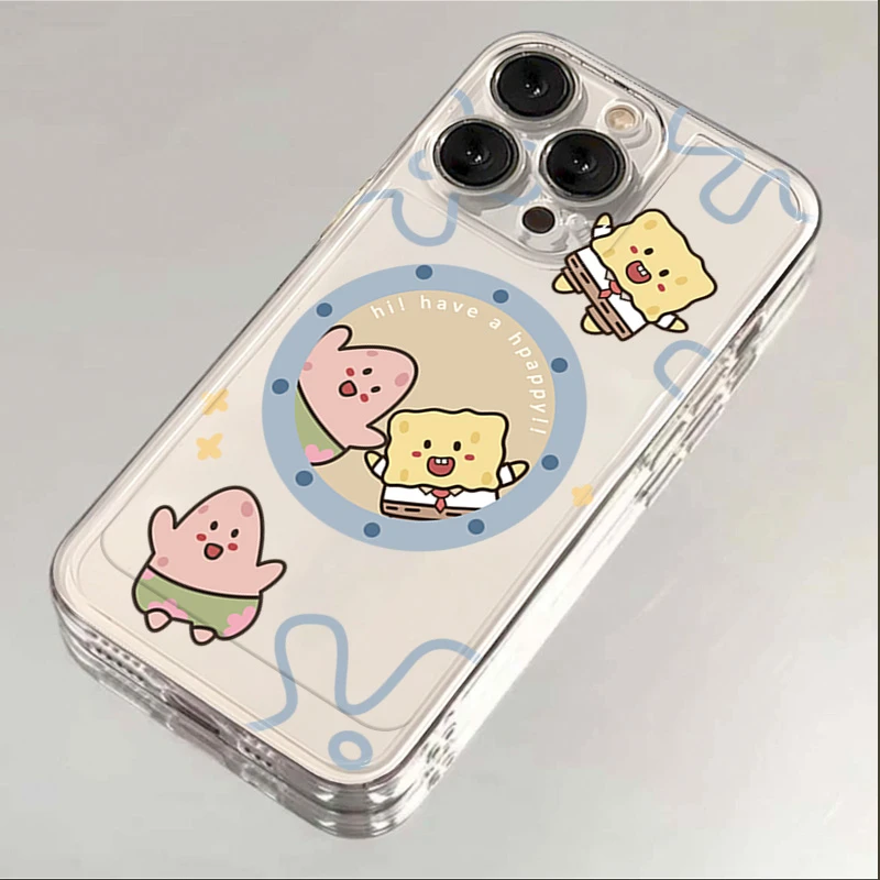 海绵宝宝苹果15手机壳iphone14promax高级13硅胶12透明11全包XSXR