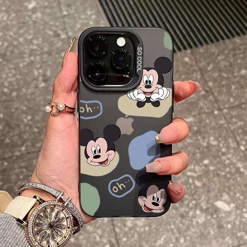 卡通米奇苹果15手机壳iphone14Promax磨砂13软硅胶12防摔11新款XS