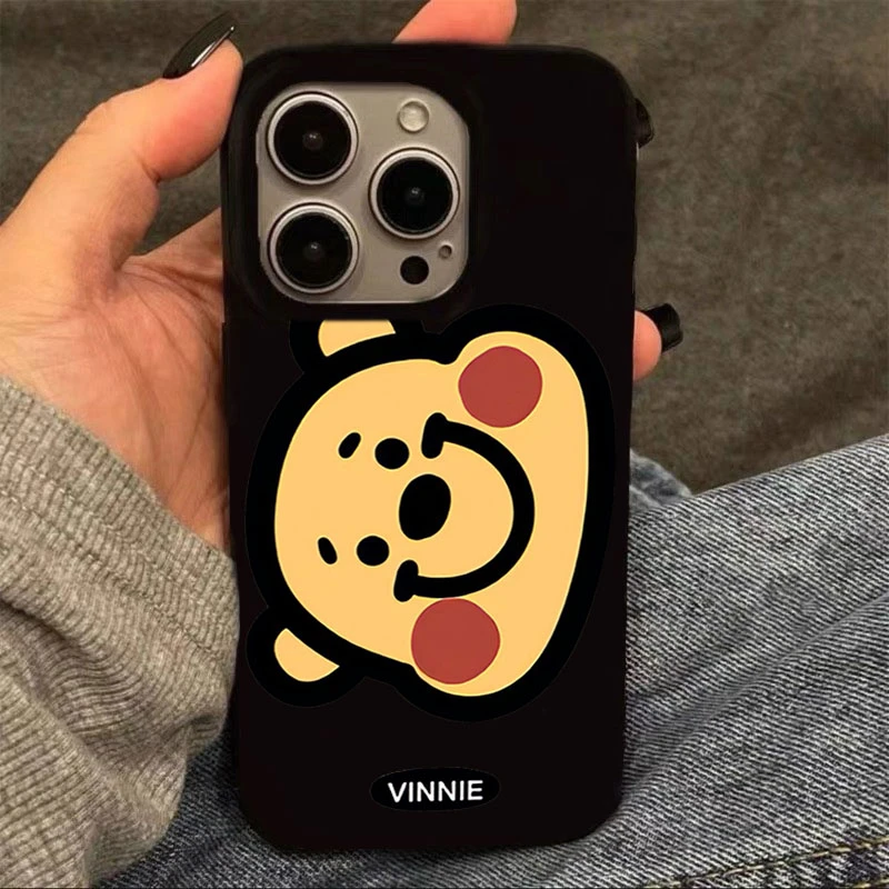 维尼熊头像适用苹果15手机壳iphone13亮面14promax新款12软11可爱