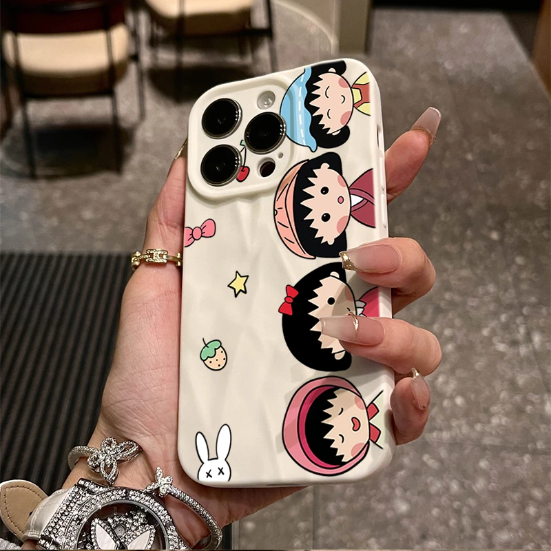 变装小丸子iphone15苹果手机壳14promax褶皱13P全包12/11软硅胶XS