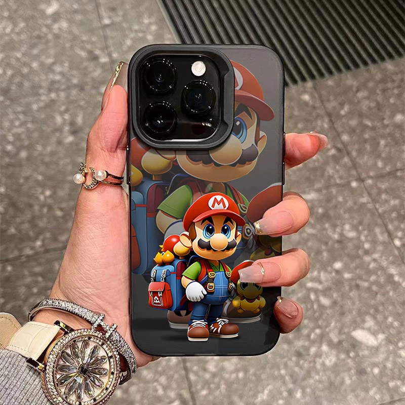 背包马里奥适用苹果15手机壳iphone14Promax磨砂13软硅胶12防摔11