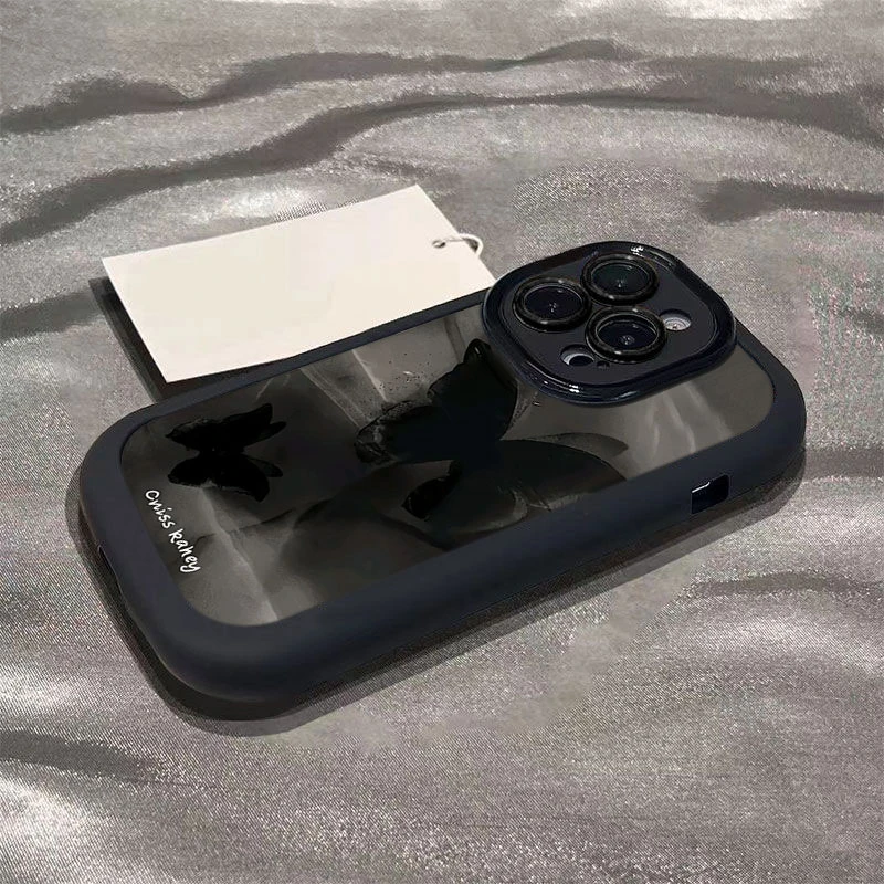 沙雾蝴蝶适用于iphone16苹果15promax全包手机壳14泡芙13p/12/11