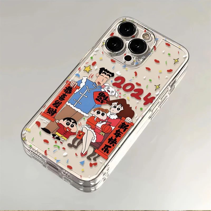 小新一家iPhone15ProMax手机壳苹果14PRO透明13新年12 11全包xsxr