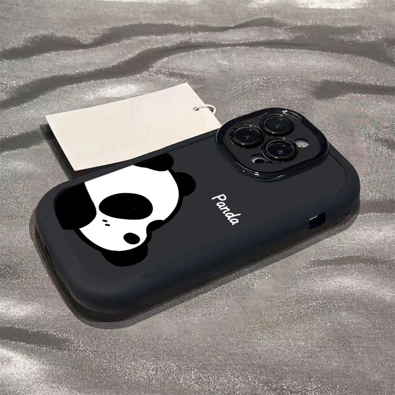 趴趴熊猫适用苹果14promax手机壳iphone15全包11硅胶13可爱12xs