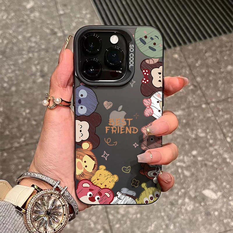 可爱卡通苹果15手机壳iphone14Promax磨砂13软硅胶12防摔11新款XS