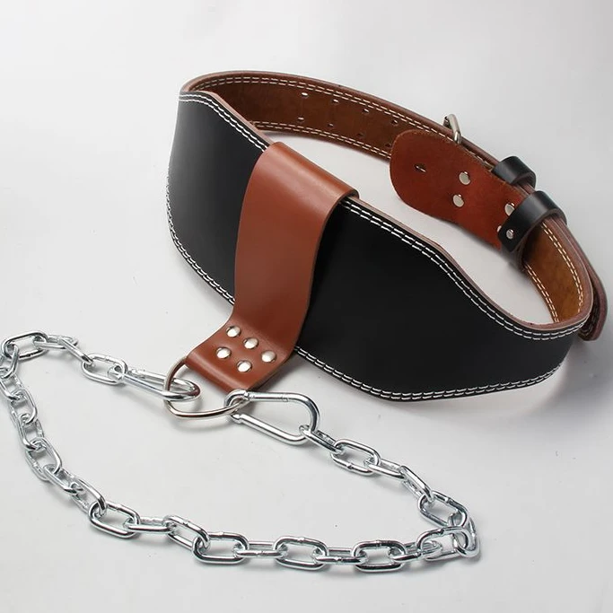 负重腰带犀牛蹲配件牛皮健身铁链腰部训练腰带辅助负重通用配件