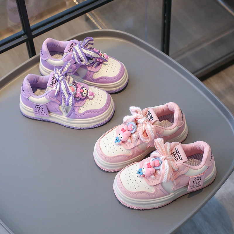 儿童板鞋女童运动鞋2025秋季新款软底学生单鞋软底防滑女孩公主鞋