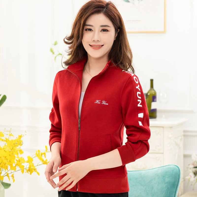 时尚百搭秋季短外套女立领夹克衫宽松舒适运动上衣大码休闲服褂子